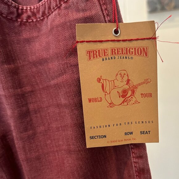 NWT TRUE RELIGION Ricky Big T Overdye ASSD Crimson Jean | Size 30W, 30 Length - Picture 12 of 16